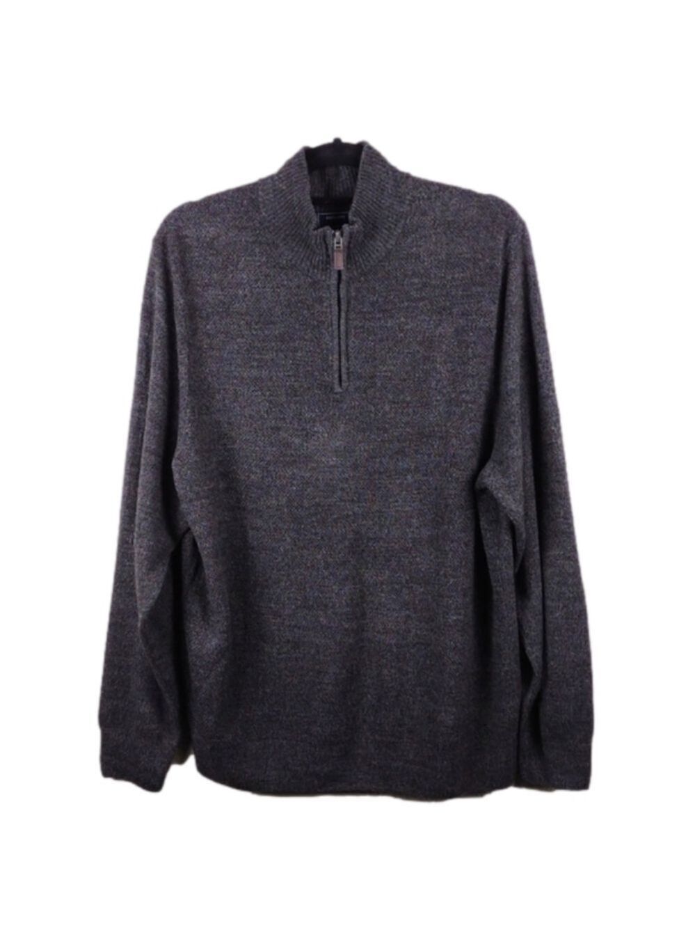 Dockers Dark Grey Mock Neck 3/4 Zip Long Sleeve Lightweight Pullover Sweater